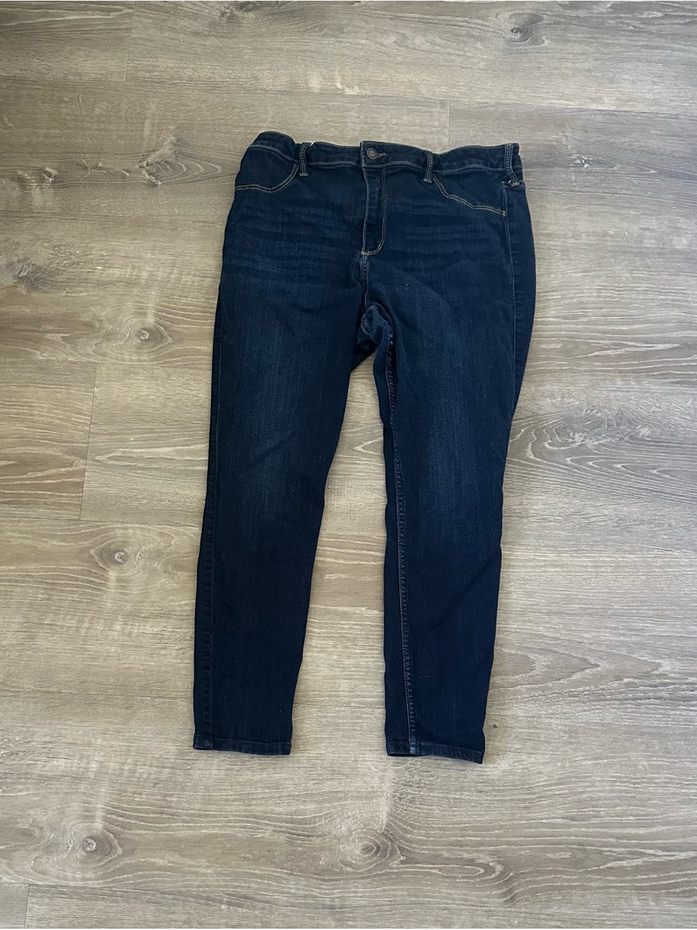 Hollister Curvy High-Rise Jean Leggings Dark Wash Blue Denim Womens Size 15S 32x